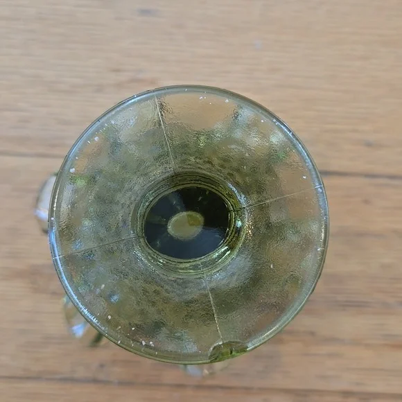 VTG Fenton Soft Green Glass Ruffled Hobnail 3.75" Small Vase - Picture 4 of 6